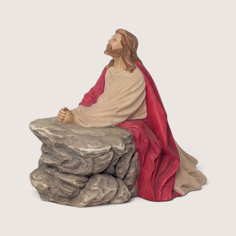 Vintage 1987 Byron Mold Jesus at Gethsemane | Ceramic Praying Figure Statue